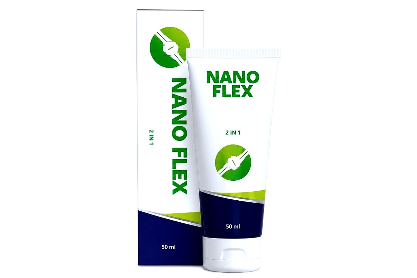NanoFlex fehér tubus és kartondoboza, katalógusfotó